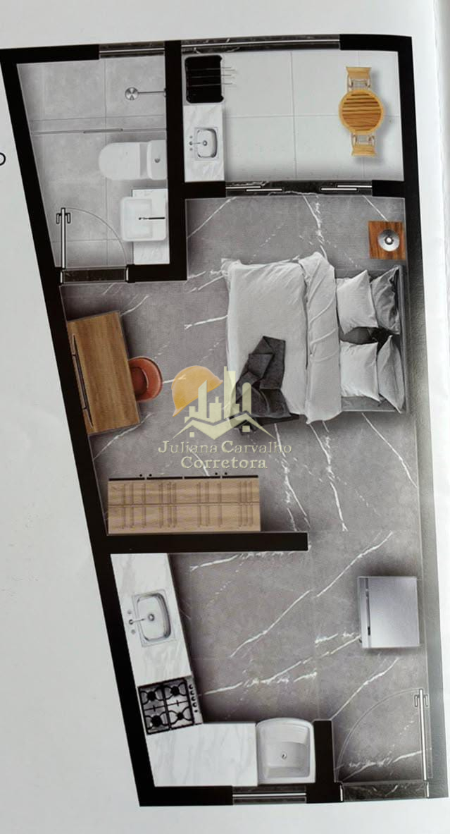 Planta de Studio e Apartamento Unidades - My Place Próximo a UFSJ Leite de Castro